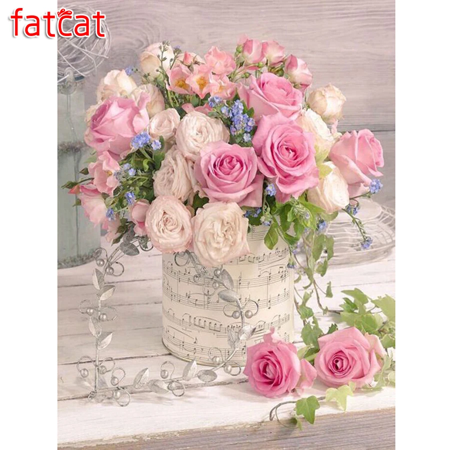 FATCAT 5D Diy Алмазная вышивка натюрморт цветок полный квадратный Круглый DIY крестиком