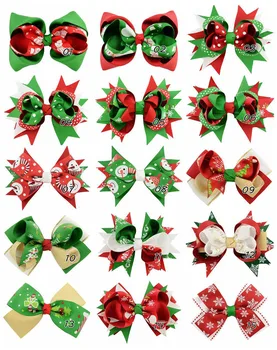 

15pcs Christmas Hair Bows With Clip For Kids Girls Christmas Festival Gift Party Ribbon Bows Hairpin Hair Accessories