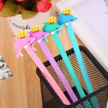 

1pcs Dolphin Gel Pen 0.5mm Cute Pen Novelty Stationery Kawaii Pen Student Cute Black Writing Pen Kawaii School Supplies