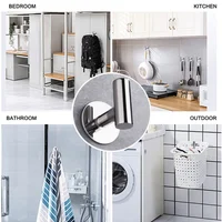 Gold Black Silver Decorative Hooks Round Metal Coat Hook Self Adhesive Key Towel Wall Hook For Bathroom Kitchen 2