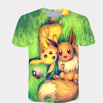 

4 to 14 years kids t shirt Super Smash / Pokemon / Pikachu 3d printed t-shirt boys girls cartoon t shirts top children clothes