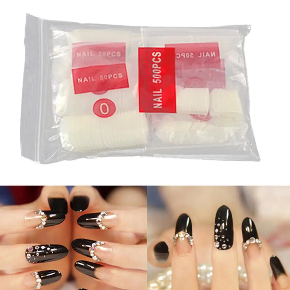 

500Pcs/Set Oval Shape Fake Nail Art Tips Full Cover False Nail Faux Fingernails Manicure Tool Decor Artificial Ballerina False Coffin