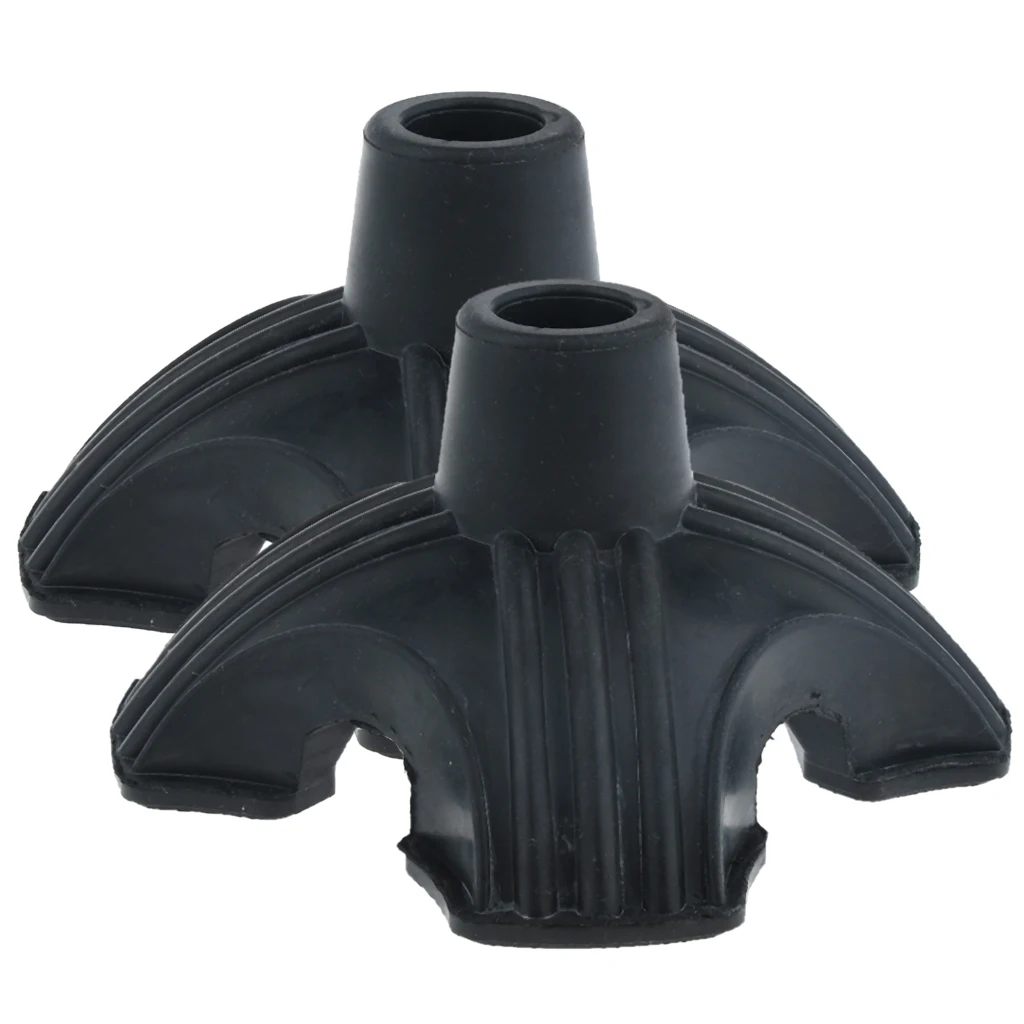 Pack of 2 Anti-slip Quad Rubber Replacement Tip Base For Elderly Cane Walking Stick Crutches 7/8 Inches