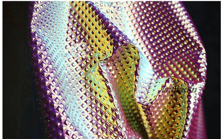 Золотой Шипованный иллюзионный металлический светильник текстура кожаная ткань высококачественный Водонепроницаемый Креативный дизайн лазерная ткань для одежды