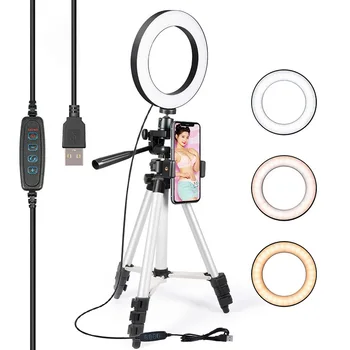 

Bluetooth Remote 16CM Led Selfie Ring Light Phone Tripod Holder Lamp Photo Ringlight Photography Lighting TikTok Youtube Live