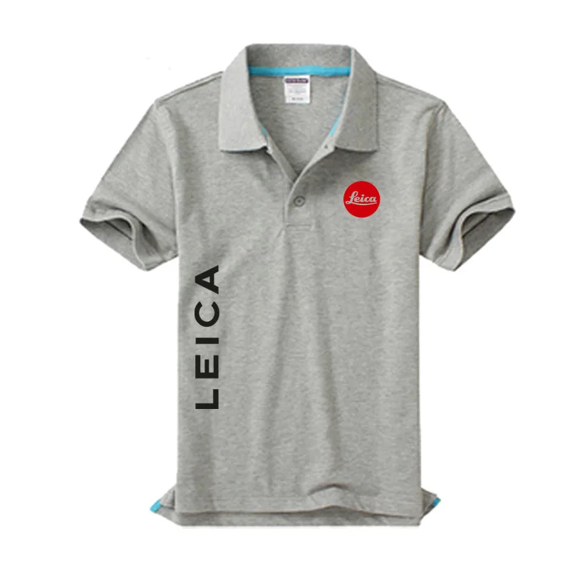 New Leica logo Men's Polo Shirt High Quality Men Cotton Short Sleeve shirt Brands jerseys