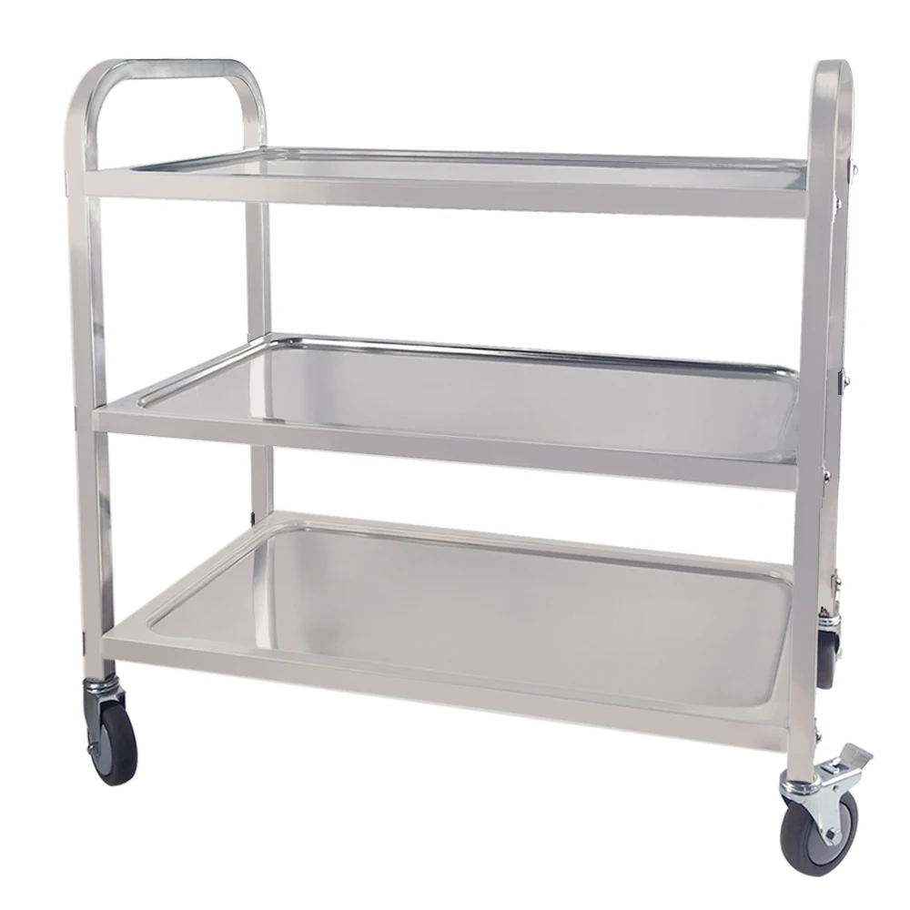 

Catering trolley cart stainless steel four wheels restaurant professional cart shelf with brake wheel for cheap sell
