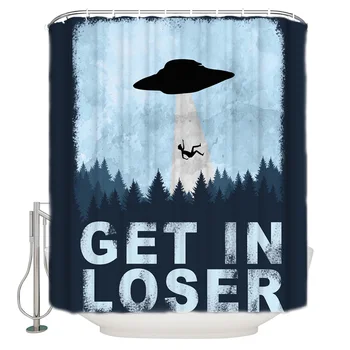 

Ufo Sky Forest People Shower Curtain Waterproof and Mildewproof Polyester Fabric Bath Curtain Design
