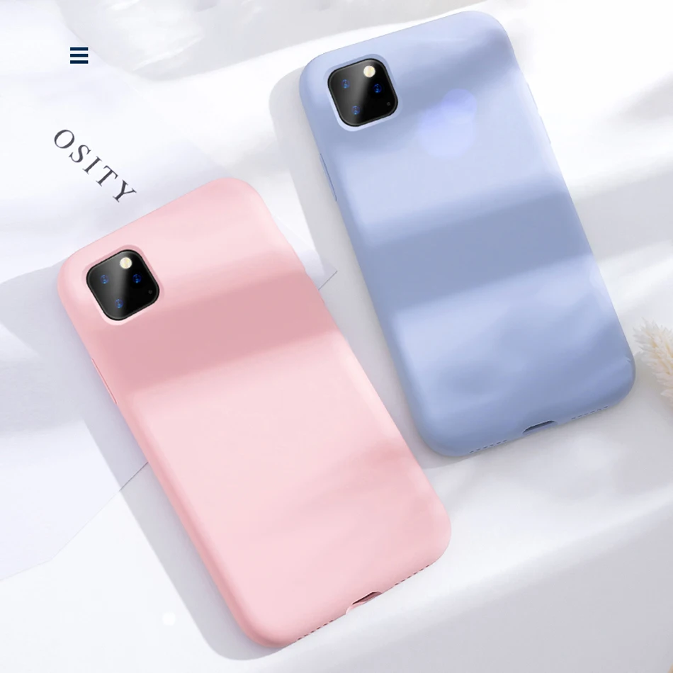 

Soft Case for iPhone 11 Pro Max Luxury Original Liquid Silicone Case for iPhone 11 Rubber Microfiber Cloth Lining Cushion Cover