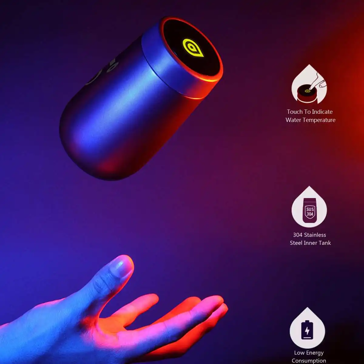 200ml Intelligent Cooling Cup 55 Degree Portable Instant Cooler Drink Travel Fast Cooling Vacuum Thermoses Smart Water Bottle