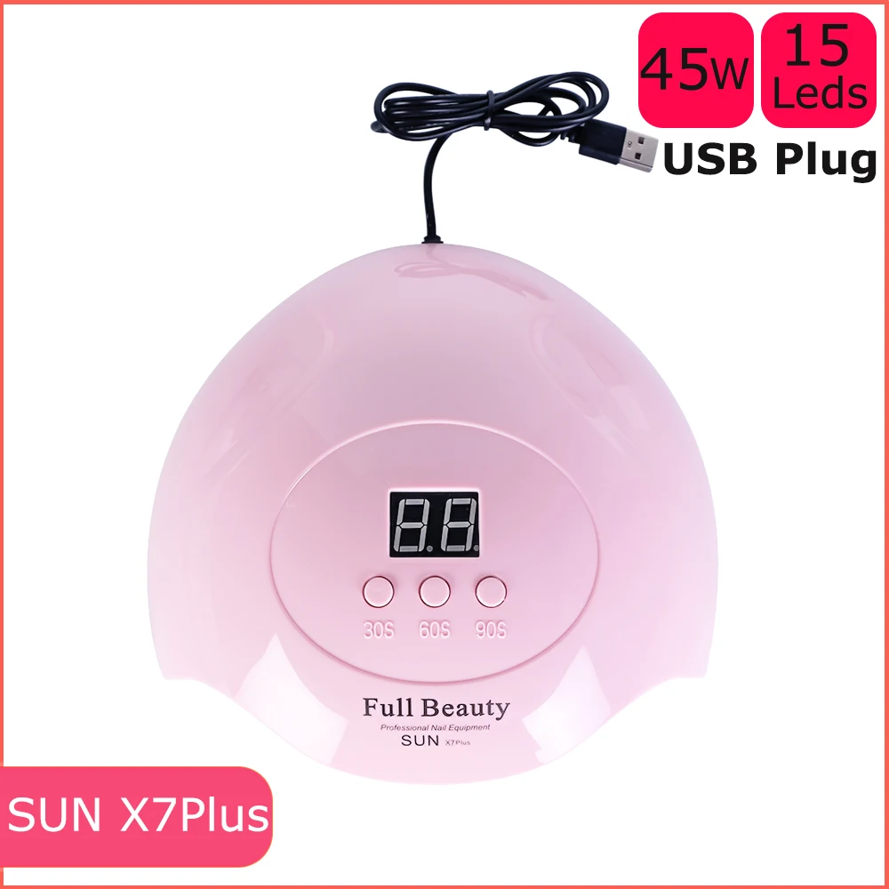 72 Вт УФ-лампа для маникюра 36 светодиодный s Сушилка для ногтей светильник от солнца отверждение всех гель-лаков клей Быстрая Сушка УФ светодиодный светильник умный таймер SASUNX8Plus - Цвет: SUNX7 plus Pink