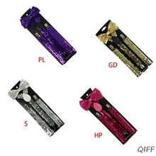 Унисекс 2 в 1 Блестящая рыбья чешуя с блестками одноцветные подтяжки галстук-бабочка комплект одежды