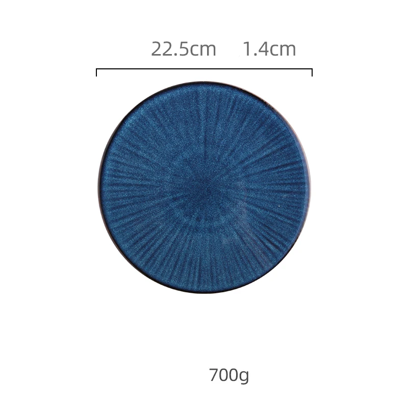 1 шт., KINGLANG, нордическая клиновая глазурь, голубой цвет, керамическая посуда, домашняя плоская тарелка, глубокое блюдо для стейка, обеденная тарелка для завтрака, большая миска - Цвет: 13