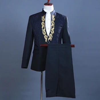 

MJARTORIA Men 3XL Slim Casual Blazer+Pants Men Suits 2020 New For Business Office Formal Party Wedding 2 Pieces Men Blazer Set