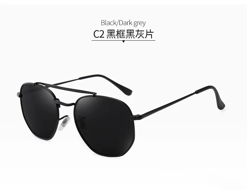 DPZ Мода полигон металлический стиль 3648 MARSHAL поляризованные солнцезащитные очки унисекс винтажные классические брендовые дизайнерские солнцезащитные очки Oculos De Sol - Цвет линз: 3648 C2