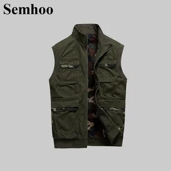 

Casual Tactical Working Vest Vests Male With Many Pockets Winter Sleeveless Cotton Slim Simple Waistcoat Jacket Plus Size Men