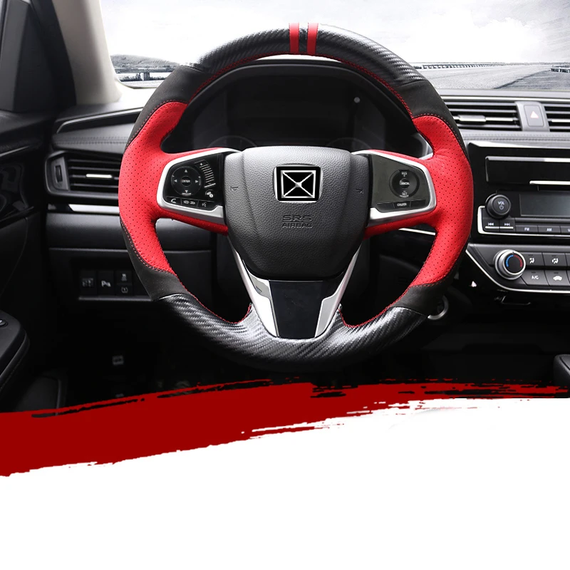 Аксессуары для honda civic 2015 2016 2017 2018 2019 2020 10|leather steering wheel cover|steering coverwheel cover for |