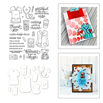 

2020 New Hot Background Animal Clear Sentiment Stamps Sets and Words Metal Cutting Dies Scrapbooking Foil For Crafts Card Making