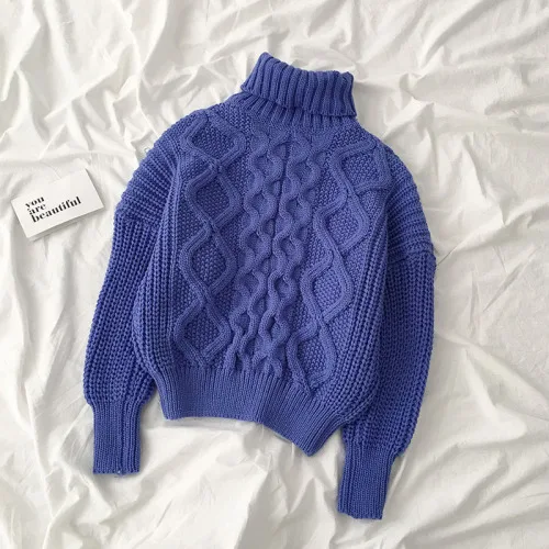 royal blue Neploe Pull Femme Свитер с воротником Твист с длинным рукавом Для женщин трикотажный пуловер осень-зима дeвoчeк кoрeйский стиль топ перемычки 56224 - Цвет: royal blue