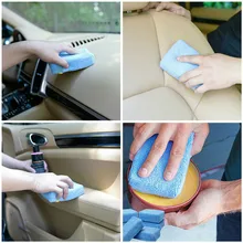 Автомобильная губка для мытья и уборки блок мягкая микрофибра Автомобильная восковая подушечка-аппликатор Полировка Губка махровая матерчатая коробка полированный набор очищающих