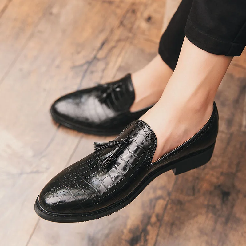 Мужская повседневная обувь Мокасины Кожаная на плоской подошве Zapatos Hombre Лоферы