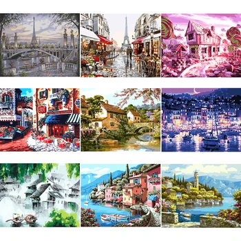 

Romantic City Diy Painting By Numbers Castle Kit Landscape Modern Wall Art Picture By Numbers Unique Gift for Home Decoration