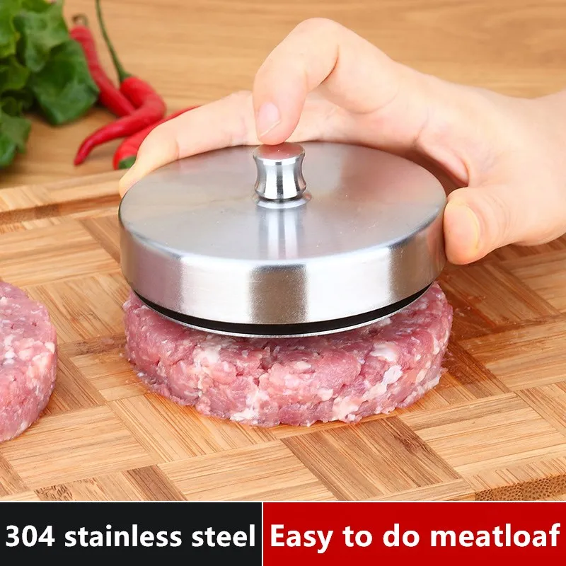 304 Stainless Steel Making Meatloaf Mold Sandwich Burger Meat Press Household DIY Mold Kitchen Artifact Creative Barbecue Tool