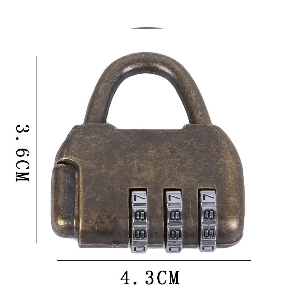 MICG Antique Suitcase Metal Chinese Characters Vintage Combination Lock 5 Letter Password Lock Plus Padlock Cabinet Game Locks For Jewelry Box 