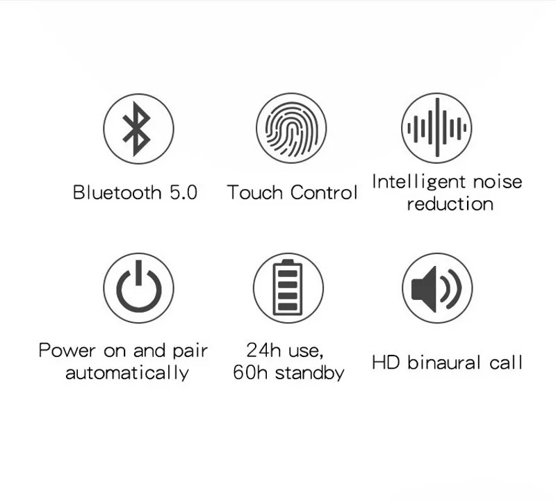 Беспроводные наушники с шумоподавлением, bluetooth наушники с сенсорным управлением, спортивные водонепроницаемые наушники pk i12 tws i9000 tws i10 tws