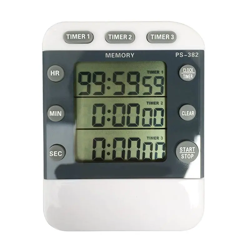 

Kitchen Countdown Sports Timer 99 Hours 12/24 hour clock Memory Reminder 3 Channel Count down Timer 3 Groups Timer