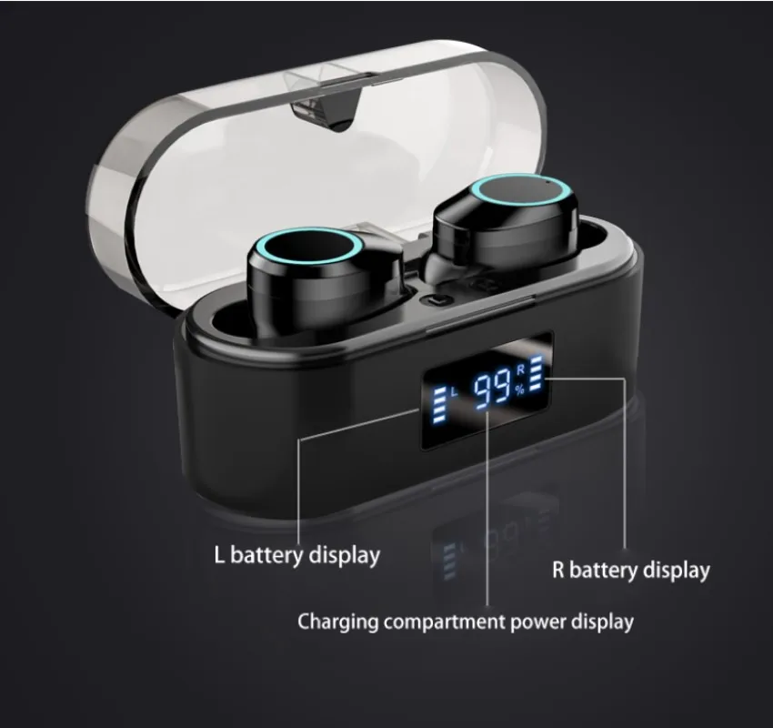 X16 новейшие беспроводные Bluetooth наушники с микрофоном светодиодный дисплей 9D HIFI