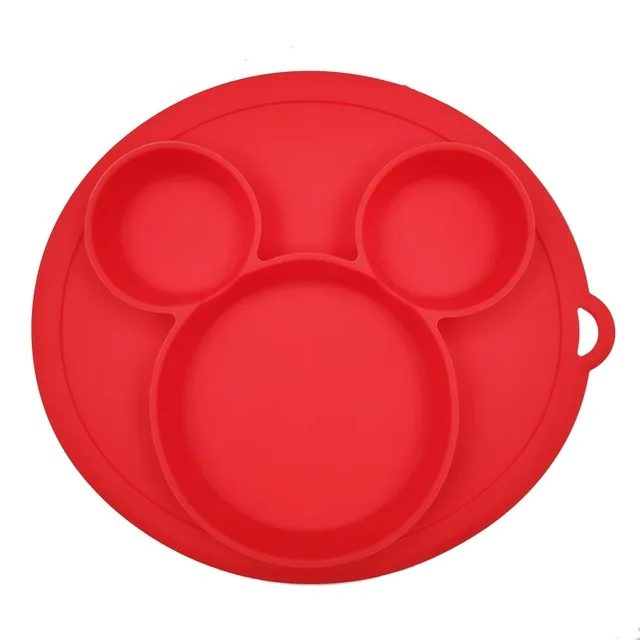 Детская силиконовая тарелка, Детская миска и тарелка силиконовая для кормления малышей, миска, Детские силикагелевые тарелки, детская посуда - Цвет: Красный