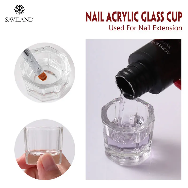 SAVILAND кристаллическая стеклянная чашка поли гель решение скольжения маникюрные инструменты для ногтей накладные УФ СТРОИТЕЛЬ для полигель наращивание ногтей