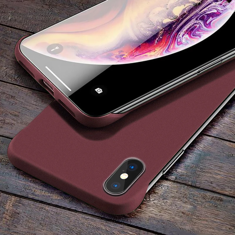 Ультра тонкие роскошные безрамочные Чехлы для samsung Galaxy S9 S10 Plus Note 10 9 S9 S10 Plus, жесткие Матовые чехлы без рамки, бампер - Цвет: Matte Red