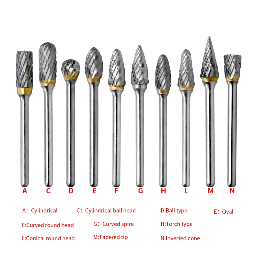 

New CNC Tool Grinders Accessories Tungsten Carbide Cutter Rotary File Wood Milling Rotary Tool Woodworking Carving Tools