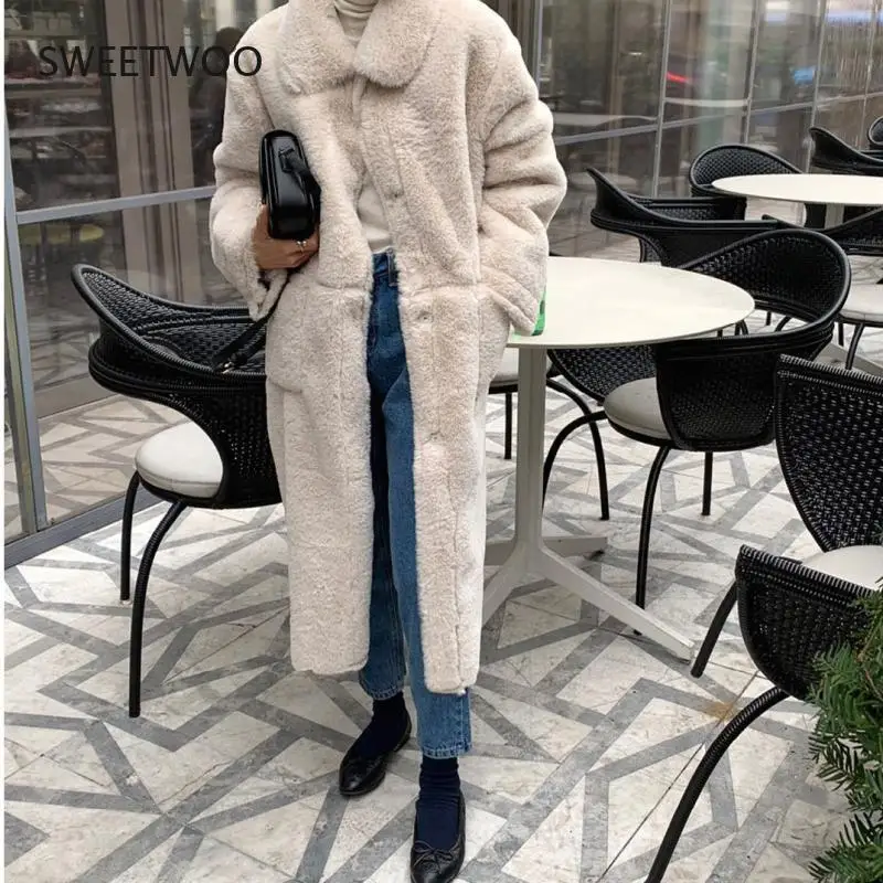 Strip Sewed Toghter Winter Woman Jacket High Street Faux Fur Coats and Jackets Winter Coat Women Elegant Fashion Temperament