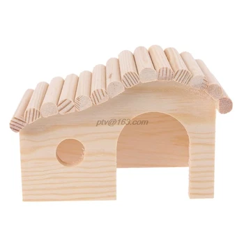 

Wooden Hamster Hideout Hut for Small Animals Dwarf Mouse Exercise Toy 35EE