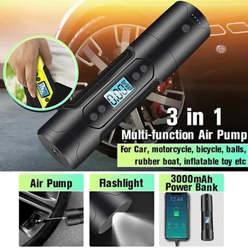 

Car Portable Air Compressor Tire Inflator with Digital Gauge LED Light Multifunctional 3000MAh 35L / Min 12V 150 PSI