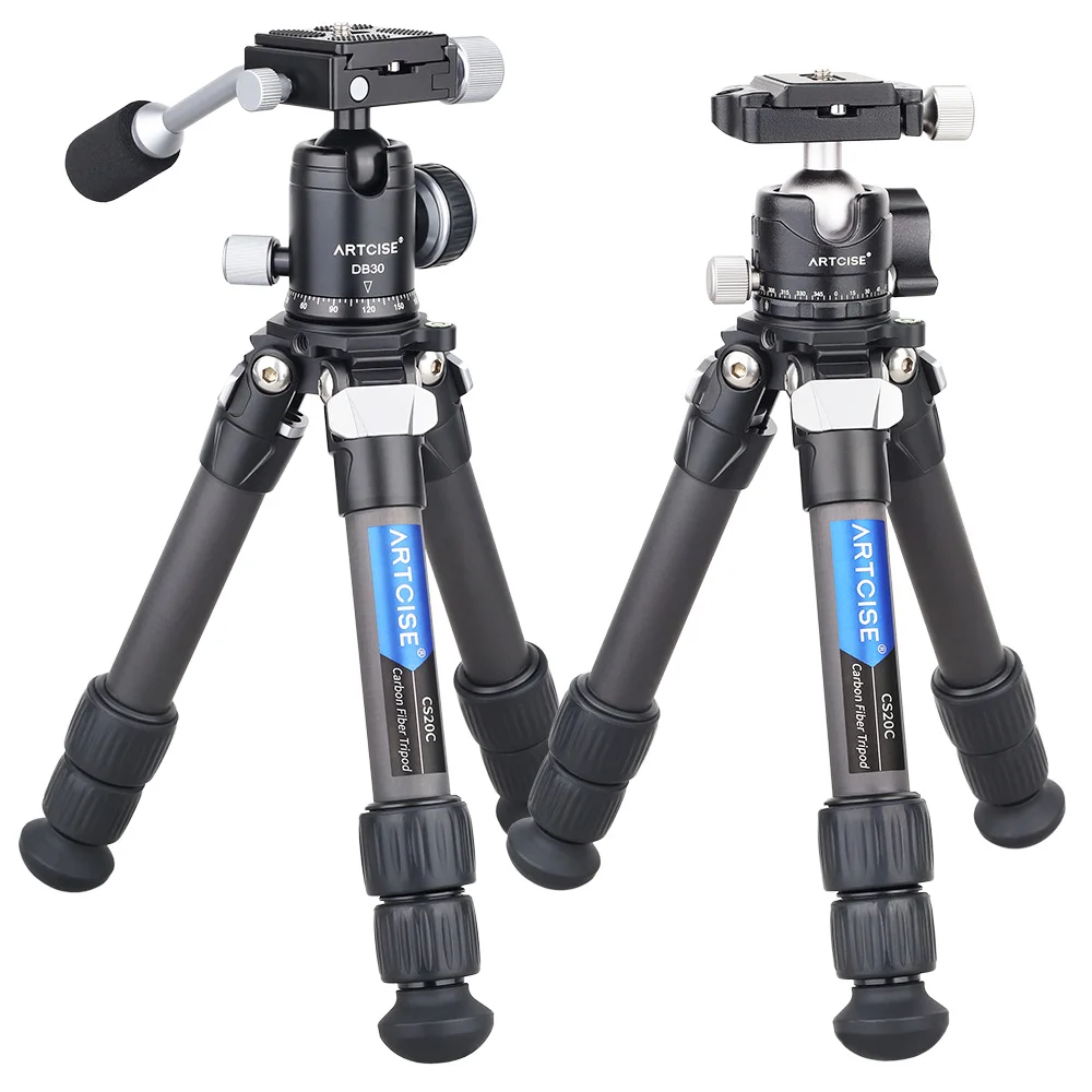 Tripé de Fibra de Carbono Tripé de Mesa Leve e Compacto com Alça com Cabeça Dslr e Celular Máxima de 10kg para Câmera Mini Portátil Esférica Carga - Image 2