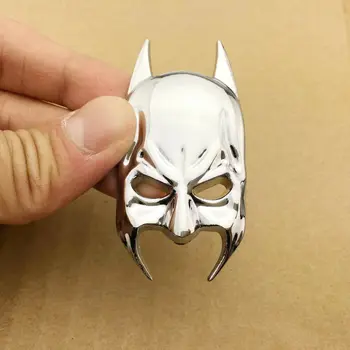 

10pcs Metal Chrome Batman Mask Logo Badge Car Rear Trunk Silver Emblem Decal Sticker