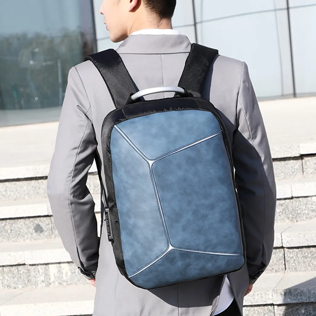 Мужской водонепроницаемый рюкзак USB рюкзак с подзарядкой портативные унисекс кожаные сумки на плечо для ноутбука Противоугонная посылка# DX