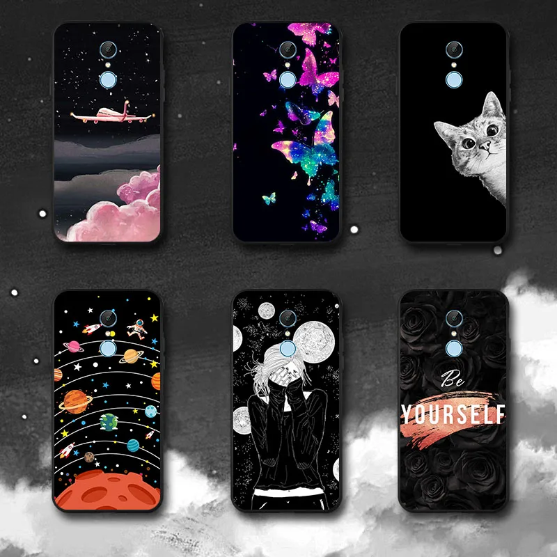 

Redmi 5 Plus Fashion Black Silicon Case For Xiaomi Redmi 5 Cases Anti-knock Phone Cover For Xiaomi Redmi 5 Plus 5A Bumper Funda