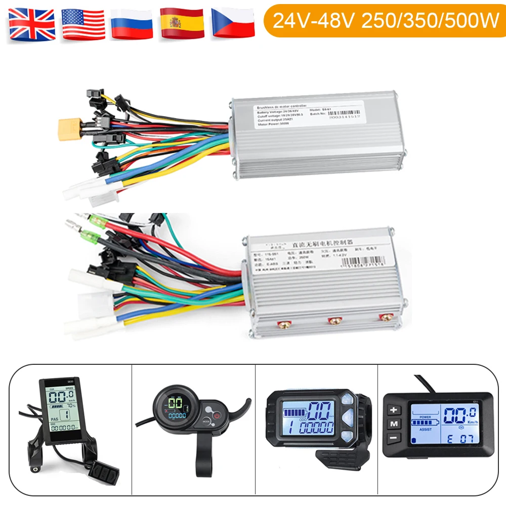 

EBike Controller 48V LCD E Bike Display Speed Controller For Brushless Motors 24V 36V 350W 500W Electric Bike Conversion Kits