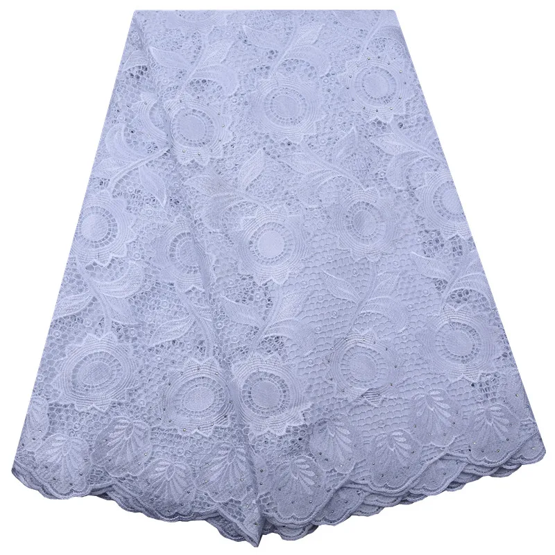 Zhenguir Nigeria dentelle tissu de haute qualitie broderie creuse for dentelle растворимый dans l Eau africaine1796 - Цвет: white
