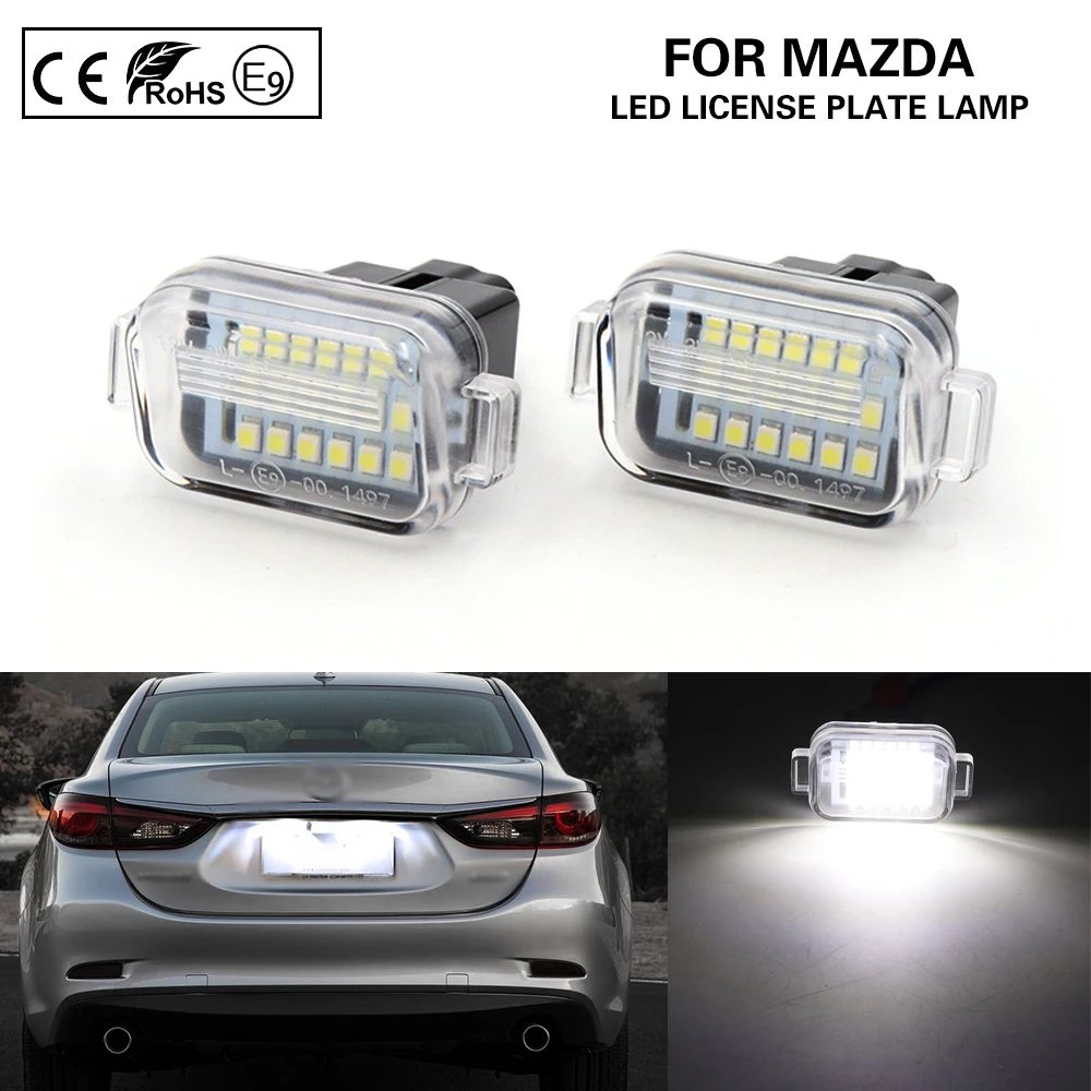 

2X 6000K Error Free Car LED License Number Plate Light Car Accessories For Mazda A/T(Aka Mazda 6) 2014 2015 2016 2017