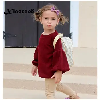 

Baby girl clothes toddler long sleeve cotton tops tshirts autumn spring kids casual solid T-shirts tees children fall clothes