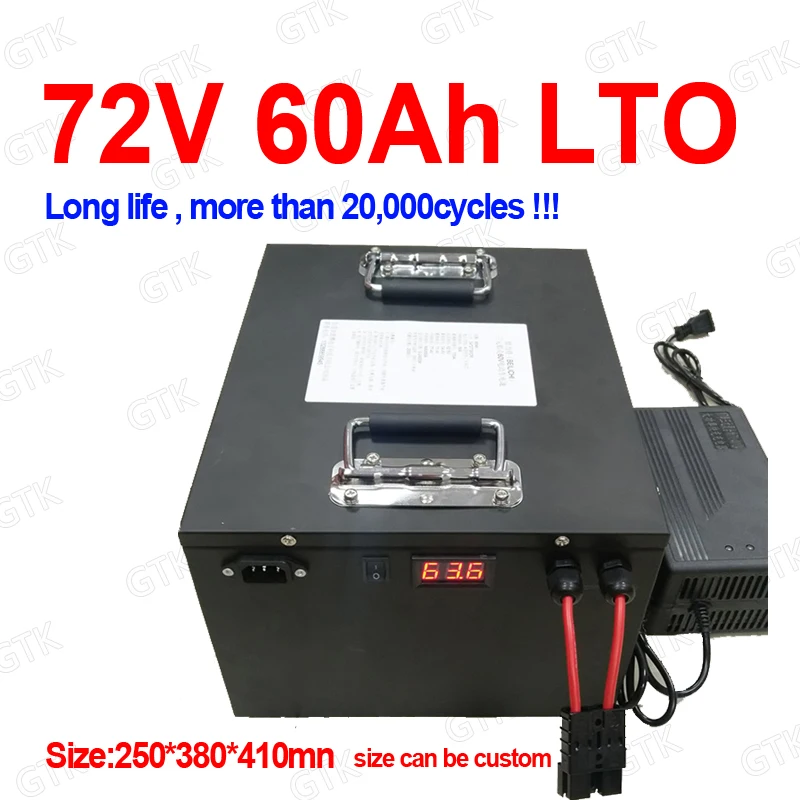 

Lithium titanate 72V 60AH LTO battery pack with BMS for 5000W 8000W bike scooter bicycle Forklift motorcycle kart + 10A charger