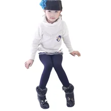 Зимние теплые меховые леггинсы для девочек; детские штаны; Детские плотные теплые разноцветные хлопковые брюки с эластичной резинкой на талии; Штаны для маленьких девочек