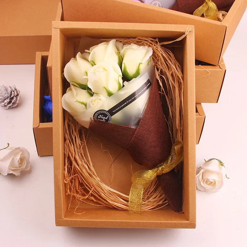 Teacher's Day Gift 7 Flower Soap Flower Small Bouquet Practical Wedding Supplies Birthday Gift Creative Small Gift Wholesale