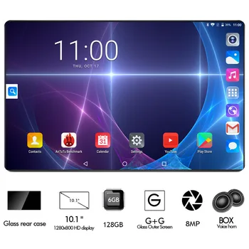 

New Edition Glass 10 inch tablet Unlocked 4G LTE 6GB RAM 128GB Dual SIM Cards Dual Cameras WiFi Android 8.0 GPS Tablet 10.1 Pad